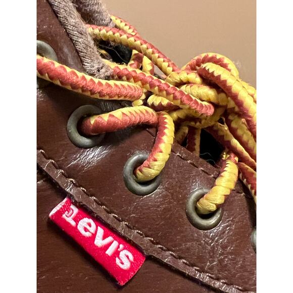 LEVI’s men’s STANTON brown lace up shoes boots EUC size 9 - Picture 3 of 9